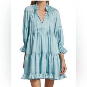 Cinq à Sept Sky Blue Ruffled Mini Dress